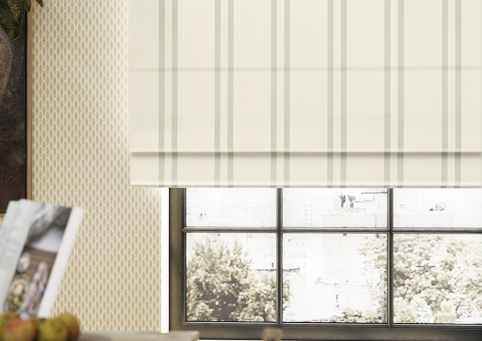 Adelaide, Winnies Stripe Bud Green - Twist&Fit Roman Blind - Image 5
